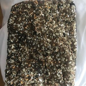 Golden sequined clutch